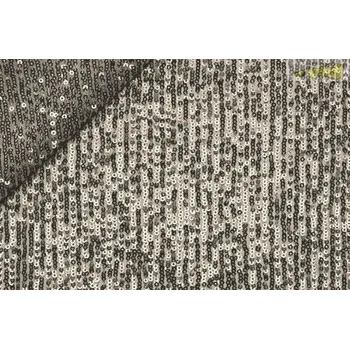 elastická látka s flitry stříbrná