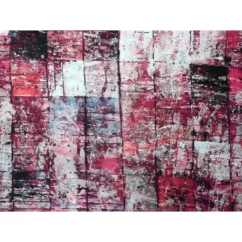 červené hedvábí 2879 kostkovaný vzor