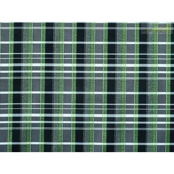 košilová látka 9850 zelená kostkovaná s lurexem