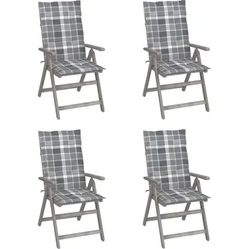 OMAXI Zahradní polohovací židle s poduškami 4 ks masivní akácie 296400