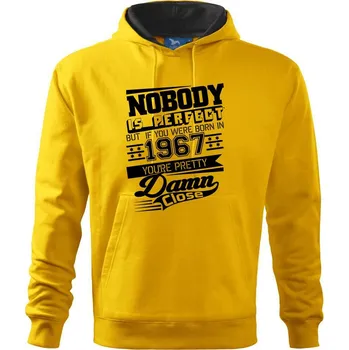 Pánská mikina Nobody is perfect - 1967 - Mikina pánská Cape s kapucí - S ( Žlutá )