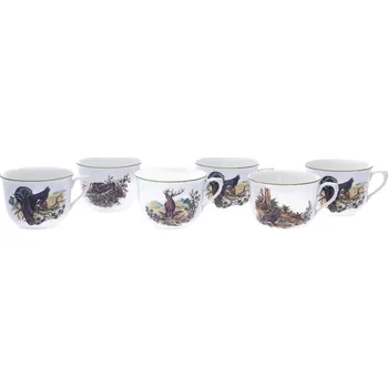 Český porcelán, a.s., Dubí Sada hrnků R, 270 ml, lesní zvěř, 6 ks, Český porcelán