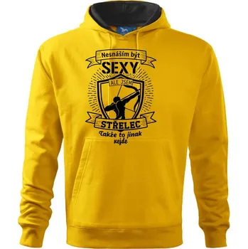 Pánská mikina Nesnáším být sexy - Střelec - Mikina pánská Cape s kapucí - 4XL ( Žlutá )