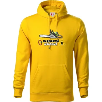 Pánská mikina Rizikové kácení - Mikina pánská Cape s kapucí - 4XL ( Žlutá )