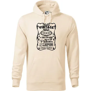 Pánská mikina Vintage Etiketa - 2002 - Mikina pánská Cape s kapucí - 5XL ( Mandlová )