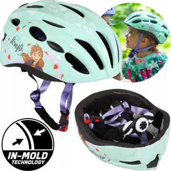 Cyklistická přilba Ledové Království Elsa a Anna Mintová Dětská cyklistická helma, nastavitelná 52-56cm