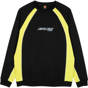 Pánské oblečení SANTA CRUZ mikina - Strip Front Racer Crew Apple Green/Black (APPLE GREEN BLACK) velikost: L