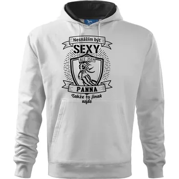 Pánská mikina Nesnáším být sexy - Panna - Mikina pánská Cape s kapucí - 5XL ( Bílá )