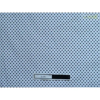 bílá bavlněná látka černý puntík
