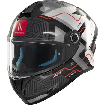 Helma na motorku MT Helmets Targo S Brik lesklá černo-bílá S - 55-56 cm + DÁREK + Doprava ZDARMA