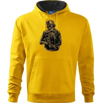 Pánská mikina Steampunk Soldier - Mikina pánská Cape s kapucí - 2XL ( Žlutá )