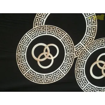 černá hedvábná šatovka 3176 s kruhy