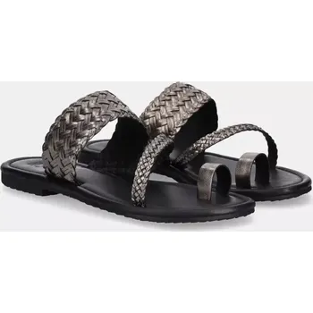 Dámské pantofle Kožené pantofle Answear.LAB dámské, stříbrná barva DA103 SLV, EUR 39