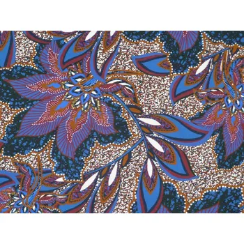 modrá viskóza 2838 s květy