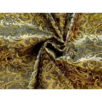 černý brokát royal zlatá výšivka