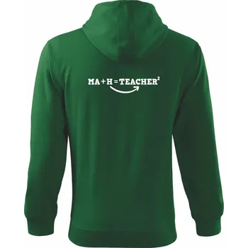 Pánská mikina Ma h teacher - Mikina s kapucí na zip trendy zipper - 3XL ( Lahvově zelená )