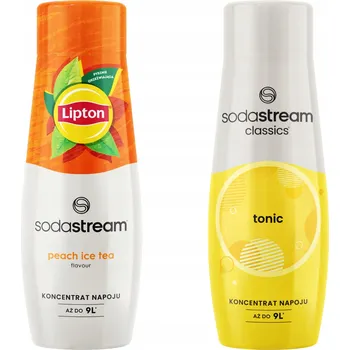 Sirup pro výrobník sody 2x Sirup Sodastream Lipton Ice Tea Peach Broskev + Sodastream Tonic