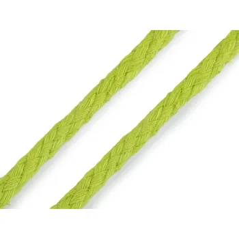 Příze Bavlněná šňůra Ø7 mm splétaná Varianta: 7 zelená sv. neon, Balení: 45 m