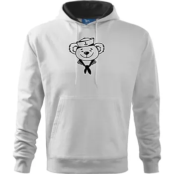 Pánská mikina Méďa kapitán - Mikina pánská Cape s kapucí - XL ( Bílá )