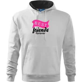 Pánská mikina Best friends stuha - vlna - Mikina pánská Cape s kapucí - M ( Bílá )