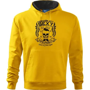 Pánská mikina Nesnáším být sexy - manager - Mikina pánská Cape s kapucí - M ( Žlutá )