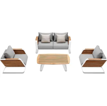 Zahradní sestava Zahradní 4 místná sedací souprava WING WHITE GREY