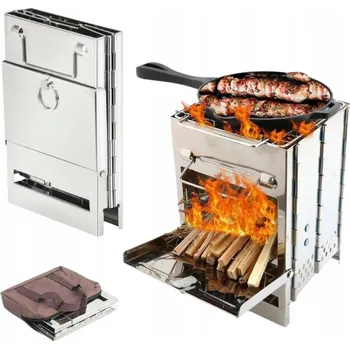 Turistický vařič SKLÁDACÍ VAŘIČ TURISTICKÝ KEMPINGOVÝ GRIL + OBAL