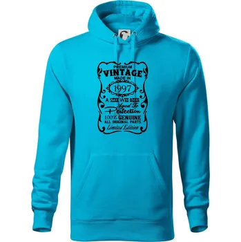 Pánská mikina Vintage Etiketa - 1997 - Mikina pánská Cape s kapucí - 5XL ( Světlý tyrkys )