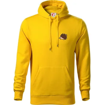 Pánská mikina Ježek na prsu - Mikina pánská Cape s kapucí - M ( Žlutá )