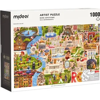 Puzzle Umělecké puzzle Mideer Dobrodružství v Římě 1000 dílků více barev MD3267 vícebarevná MLC