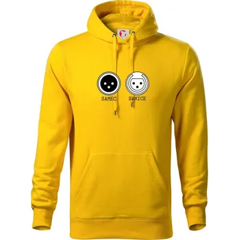 Pánská mikina XLR samec a samice - Mikina pánská Cape s kapucí - 3XL ( Žlutá )