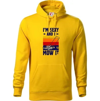 Pánská mikina I'm sexy and i mow it - Mikina pánská Cape s kapucí - XL ( Žlutá )