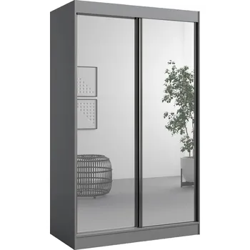 Šatní skříň Posuvná Skříň se zrcadlem Como 2D2L 120 šedá