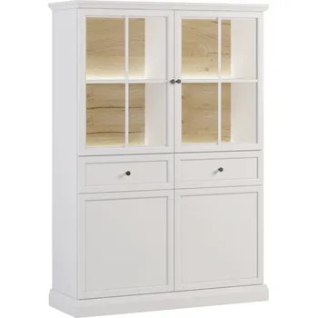 Knihovna GALA Vitrína Lucca W4D2S Zvolte osvětlení: bez osvětlení, Zvolte barevné provedení: Bílá opál