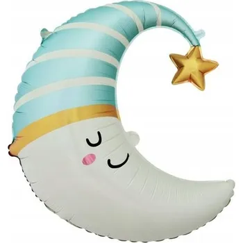 Balónek Fóliový balónek Měsíc (modrá čepička), 56x68 cm