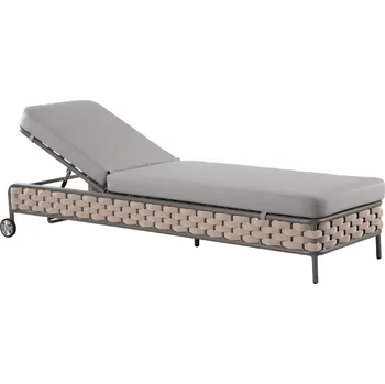 Zahradní lehátko Zahradní lehátko RIO béžové s kolečky