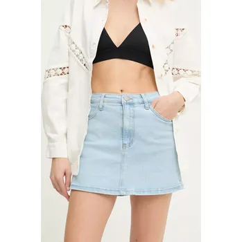 Dámské kraťasy Džínové šortky Answear.LAB dámské, modrá barva, hladké, high waist rd2550.flk 55X, vel. M