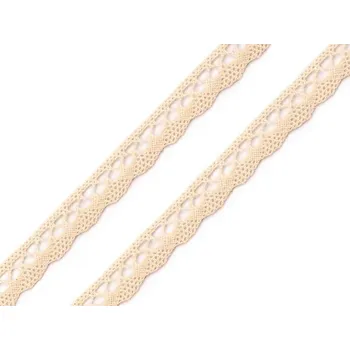 Krajka Bavlněná krajka paličkovaná šíře 10 mm METRÁŽ - 6200 béžová světlá