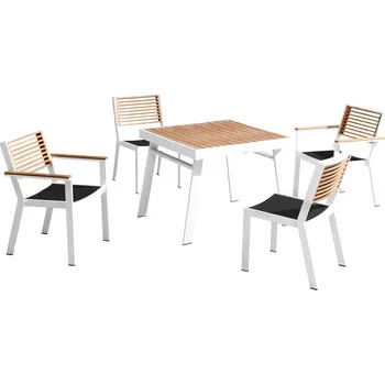 Zahradní sestava Zahradní 4 místná jídelní souprava YORK WHITE BLACK