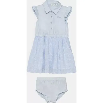 Dámské šaty Kojenecké šaty Guess modrá barva, midi, áčková, A5GK01 WG5P0 A5GK01.WG5P0.PPYA 05X, vel. 77-88