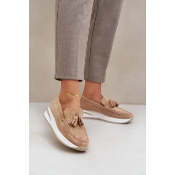 Dámské mokasíny Dámské mokasíny G-55 / 208670 Hnědo béžová - Flyfor hnědá-béžová 36