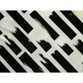 smetanové hedvábí 3124 černé pruhy