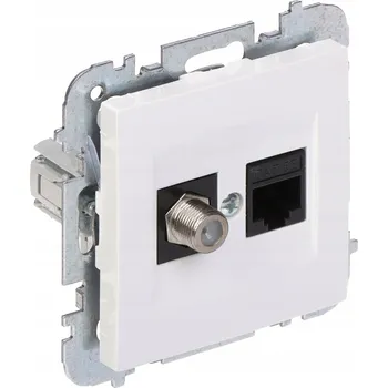 Elektrická zásuvka Anténní a internetová zásuvka nástěnná Elektro-Plast Nasielsk bílá