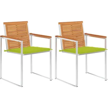 OMAXI Zahradní židle s poduškami 2 ks masivní akáciové dřevo a ocel 238929