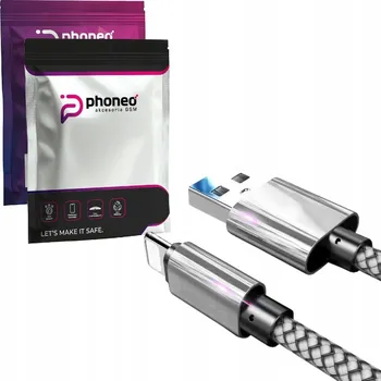 Datový kabel Kabel Phoneo USB - Apple Lightning 2 m stříbrný