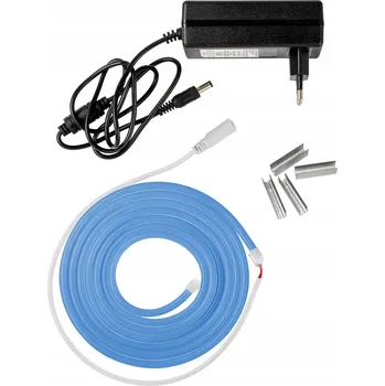 LED páska NEON LED FLEX voděodolný flexibilní set s napájecím zdrojem modrý 2m