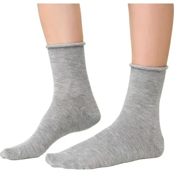 Dámské ponožky Šedé unisex kašmírové ponožky Art.083 JD002, GRAY MELANGE Velikost: 38/40