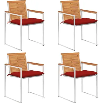 OMAXI Zahradní židle 4 ks s poduškami masivní akáciové dřevo 510810