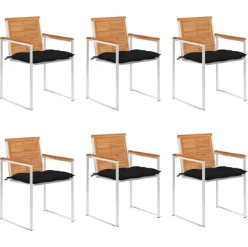 OMAXI Zahradní židle 6 ks s poduškami masivní akáciové dřevo 511091