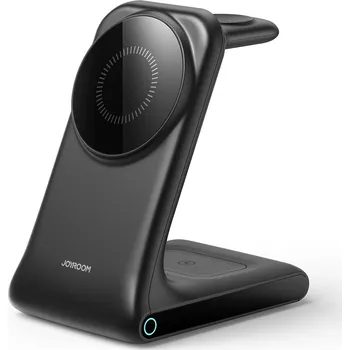 Joyroom JR-W15 bezdrátová nabíječka 3v1 / telefon, sluchátka, hodinky /15W, MagSafe černá